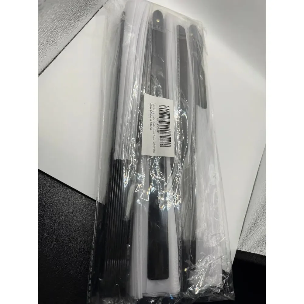 NWT Gionforsy 4pcs Clap Fan Fabric Large Folding Set Decorative Hand (White)